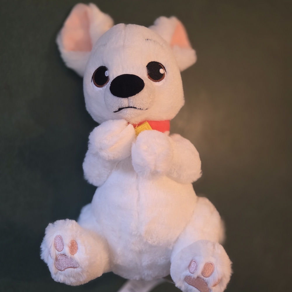 Disney White and Pink Plush Dog Toy